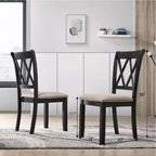 Ensemble de salle à manger Roundhill Furniture Arroyo, table à manger avec pieds épingles, 4 chaises à dossier croisé et banc, noir intense, 6 pièces
