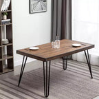 Ensemble de salle à manger Roundhill Furniture Arroyo, table à manger avec pieds épingles, 4 chaises à dossier croisé et banc, noir intense, 6 pièces
