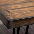 Ensemble de salle à manger Roundhill Furniture Arroyo, table à manger avec pieds épingles, 4 chaises à dossier croisé et banc, noir intense, 6 pièces