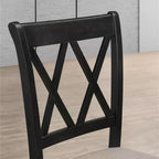 Ensemble de salle à manger Roundhill Furniture Arroyo, table à manger avec pieds épingles, 4 chaises à dossier croisé et banc, noir intense, 6 pièces