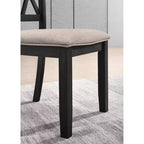 Ensemble de salle à manger Roundhill Furniture Arroyo, table à manger avec pieds épingles, 4 chaises à dossier croisé et banc, noir intense, 6 pièces