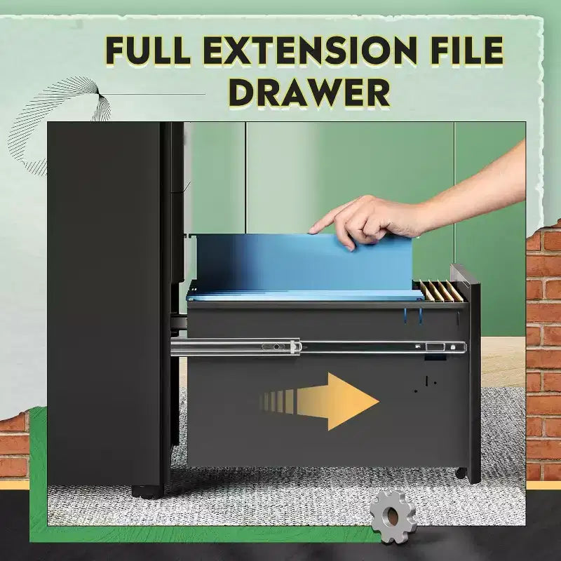 Meuble de classement, Classeur vertical à 3 tiroirs, Rangement peu encombrant pour dossiers de format légal/lettre, Organisation pour la maison et le bureau
