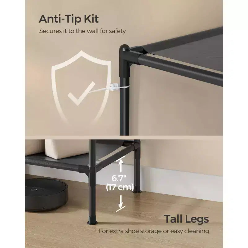 SONGMICS Portant à Vêtements, Penderie Portable Grande Capacité de 183 cm, Armoire de Rangement Robuste avec Tringles et Étagères, Noir Encre