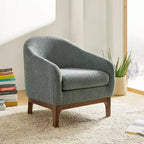 Fauteuil Kiian Boucle avec pieds en bois massif | HULALA HOME
