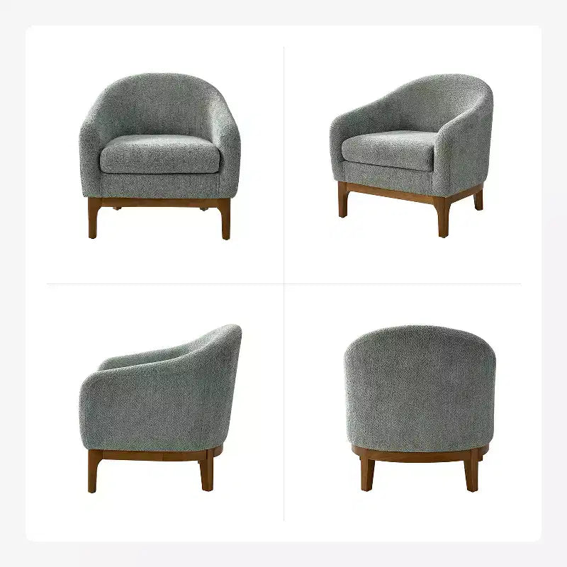 Fauteuil Kiian Boucle avec pieds en bois massif | HULALA HOME