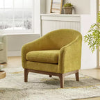 Fauteuil Kiian Boucle avec pieds en bois massif | HULALA HOME