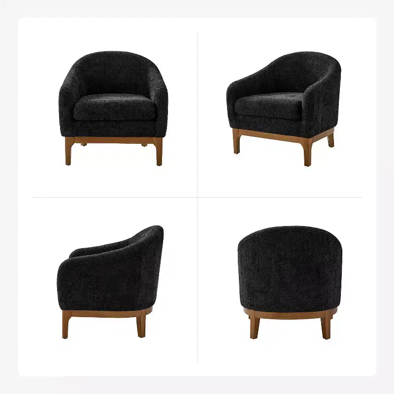 Fauteuil Kiian Boucle avec pieds en bois massif | HULALA HOME