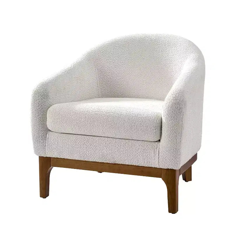 Fauteuil Kiian Boucle avec pieds en bois massif | HULALA HOME