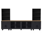 Meuble TV mural 3 pièces, centre de divertissement avec étagères pour téléviseurs jusqu'à 70 pouces, meuble console média avec tiroirs pour salon et chambre
