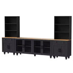Meuble TV mural 3 pièces, centre de divertissement avec étagères pour téléviseurs jusqu'à 70 pouces, meuble console média avec tiroirs pour salon et chambre