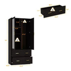 Organisateur de vêtements Famapy multi-rangements avec miroir et tringles de suspension