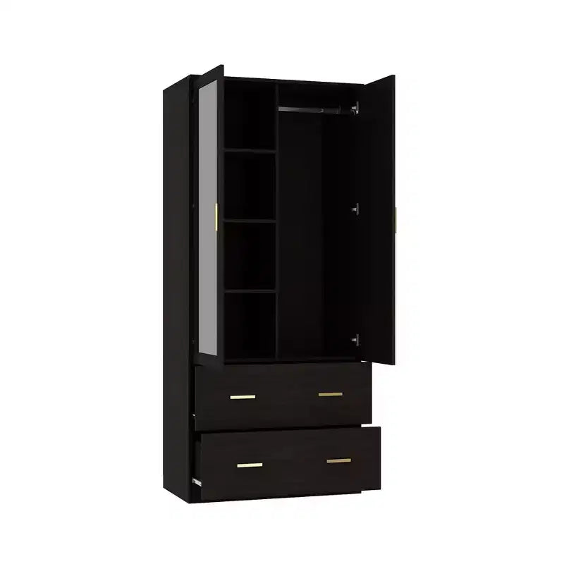 Organisateur de vêtements Famapy multi-rangements avec miroir et tringles de suspension