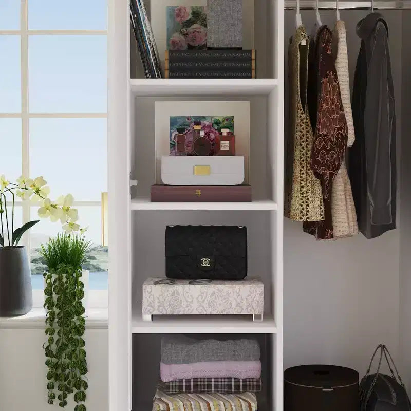 Organisateur de vêtements Famapy multi-rangements avec miroir et tringles de suspension