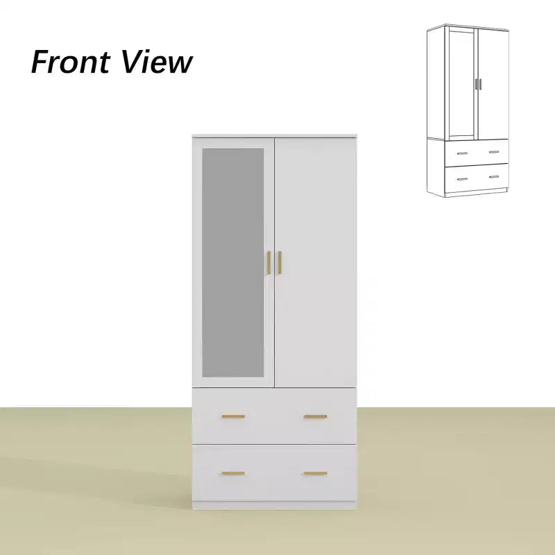 Organisateur de vêtements Famapy multi-rangements avec miroir et tringles de suspension