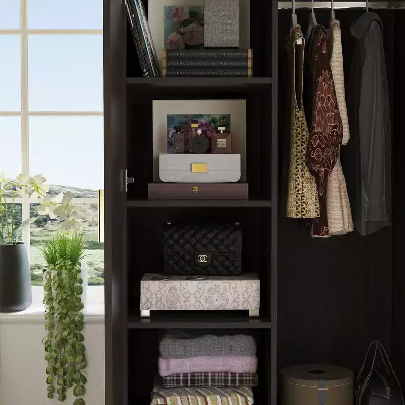 Organisateur de vêtements Famapy multi-rangements avec miroir et tringles de suspension