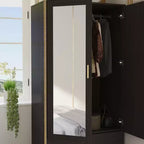 Organisateur de vêtements Famapy multi-rangements avec miroir et tringles de suspension
