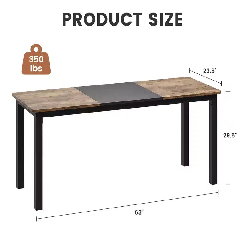 Bureau d'ordinateur Whizmax 160 cm, grand bureau de bureau avec cadre en métal, bureau de jeu moderne, poste de travail d'écriture robuste pour l'étude, le bureau à domicile, la chambre à coucher