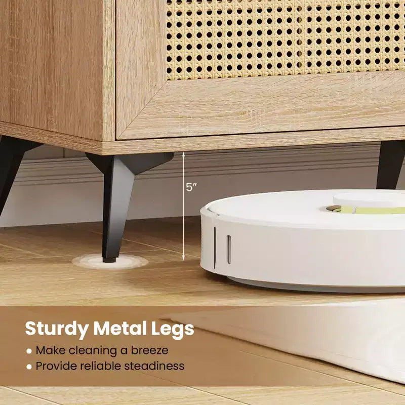 Meuble TV bohème Costway pour téléviseurs de 65 pouces Meuble TV moderne avec tiroir et 2 rangements