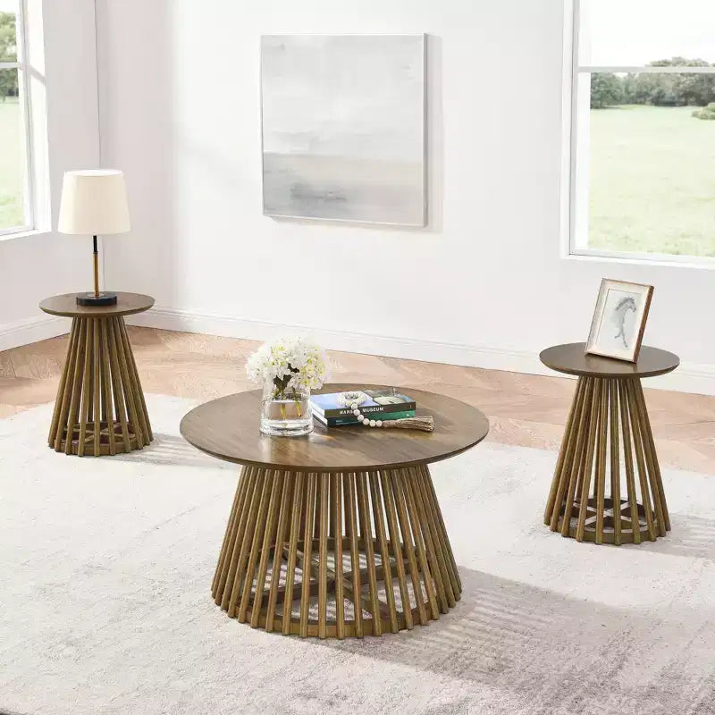 Table basse ronde en bois AndMakers de 40 cm
