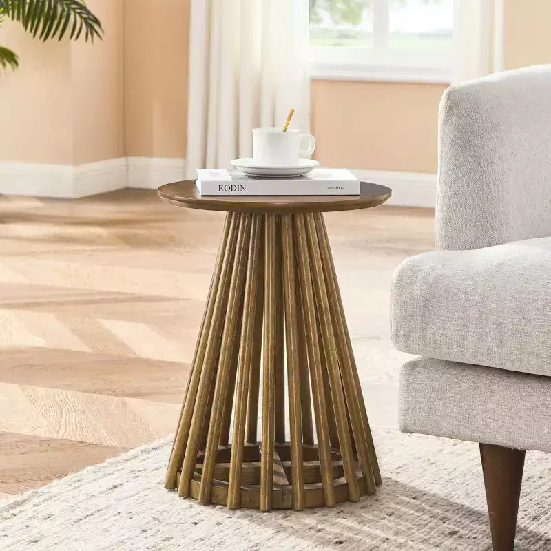 Table basse ronde en bois AndMakers de 40 cm