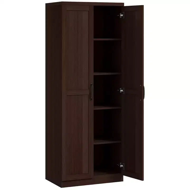 Garde-manger de cuisine HOMCOM, Armoire de rangement autonome à 5 niveaux avec 2 étagères réglables pour salle à manger, salon