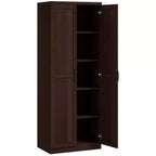 Garde-manger de cuisine HOMCOM, Armoire de rangement autonome à 5 niveaux avec 2 étagères réglables pour salle à manger, salon