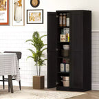 Garde-manger de cuisine HOMCOM, Armoire de rangement autonome à 5 niveaux avec 2 étagères réglables pour salle à manger, salon