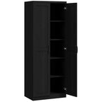 Garde-manger de cuisine HOMCOM, Armoire de rangement autonome à 5 niveaux avec 2 étagères réglables pour salle à manger, salon