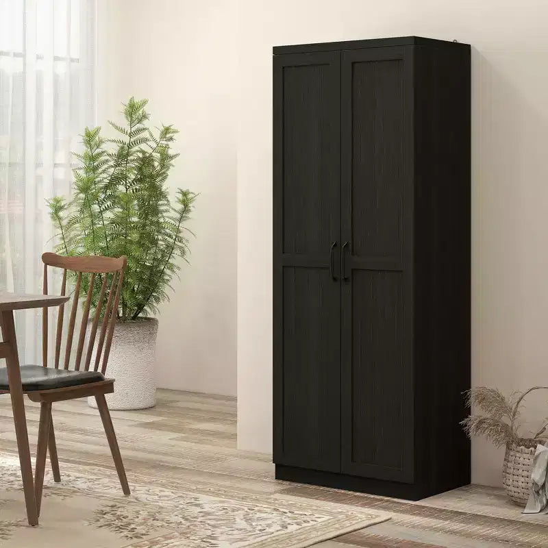 Garde-manger de cuisine HOMCOM, Armoire de rangement autonome à 5 niveaux avec 2 étagères réglables pour salle à manger, salon