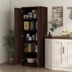 Garde-manger de cuisine HOMCOM, Armoire de rangement autonome à 5 niveaux avec 2 étagères réglables pour salle à manger, salon