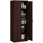 Garde-manger de cuisine HOMCOM, Armoire de rangement autonome à 5 niveaux avec 2 étagères réglables pour salle à manger, salon