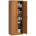 Garde-manger de cuisine HOMCOM, Armoire de rangement autonome à 5 niveaux avec 2 étagères réglables pour salle à manger, salon