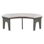 Ensemble de salle à manger rond 5 pièces Whisen Rustic Charm avec 3 chaises rembourrées et un banc incurvé pour salle à manger, cuisine