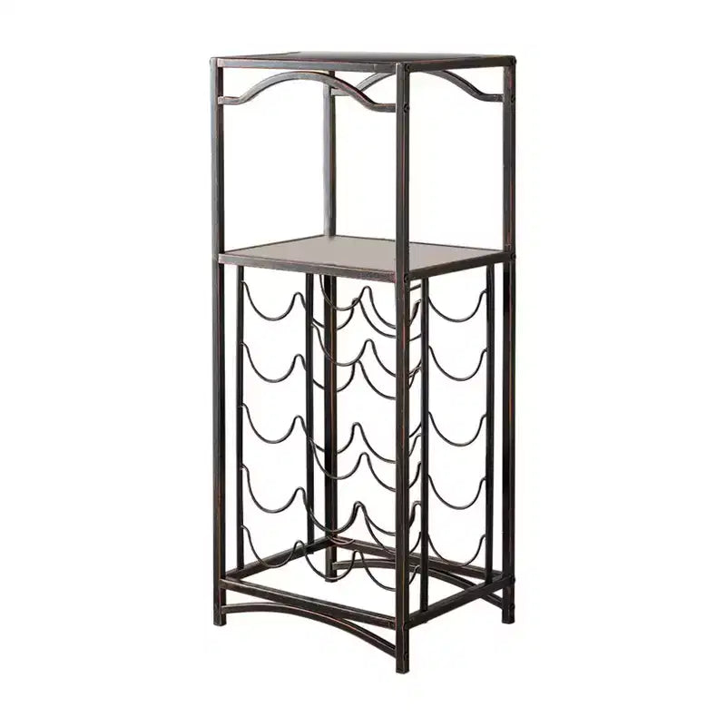 Kings Brand Furniture Range-bouteilles en métal Biola d'une capacité de 15 bouteilles, organiseur de rangement, cuivre brossé