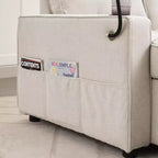 Canapé convertible en forme de L HYLEORY avec lit gigogne, canapé-lit avec méridienne réversible pour salon, appartement,, chambre, bureau
