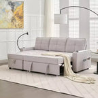 Canapé convertible en forme de L HYLEORY avec lit gigogne, canapé-lit avec méridienne réversible pour salon, appartement,, chambre, bureau
