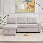 Canapé convertible en forme de L HYLEORY avec lit gigogne, canapé-lit avec méridienne réversible pour salon, appartement,, chambre, bureau