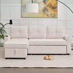 Canapé convertible en forme de L HYLEORY avec lit gigogne, canapé-lit avec méridienne réversible pour salon, appartement,, chambre, bureau