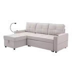 Canapé convertible en forme de L HYLEORY avec lit gigogne, canapé-lit avec méridienne réversible pour salon, appartement,, chambre, bureau