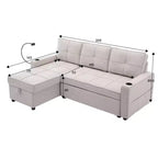 Canapé convertible en forme de L HYLEORY avec lit gigogne, canapé-lit avec méridienne réversible pour salon, appartement,, chambre, bureau