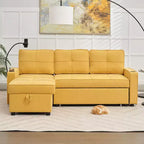 Canapé convertible en forme de L HYLEORY avec lit gigogne, canapé-lit avec méridienne réversible pour salon, appartement,, chambre, bureau