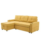 Canapé convertible en forme de L HYLEORY avec lit gigogne, canapé-lit avec méridienne réversible pour salon, appartement,, chambre, bureau