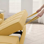Canapé convertible en forme de L HYLEORY avec lit gigogne, canapé-lit avec méridienne réversible pour salon, appartement,, chambre, bureau