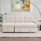 Canapé convertible en forme de L HYLEORY avec lit gigogne, canapé-lit avec méridienne réversible pour salon, appartement,, chambre, bureau