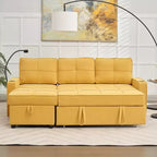 Canapé convertible en forme de L HYLEORY avec lit gigogne, canapé-lit avec méridienne réversible pour salon, appartement,, chambre, bureau