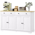 Buffet bas HOMCOM avec rangements, Meuble de cuisine moderne avec 4 portes, 2 tiroirs et 2 étagères réglables, Meuble de bar à café