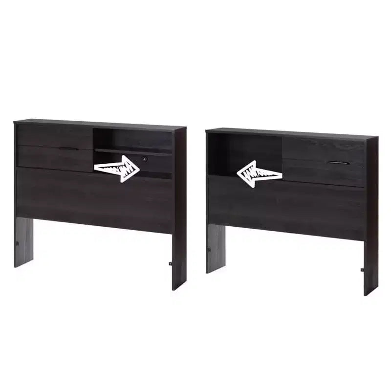 Tête de lit HomeStock pour enfant, lit double, en panneaux de particules stratifiés avec rangement