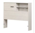 Tête de lit HomeStock pour enfant, lit double, en panneaux de particules stratifiés avec rangement