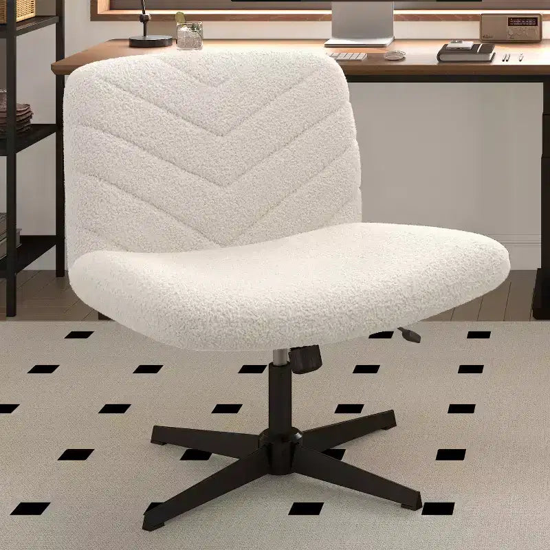 Yaheetech Chaise de bureau pivotante Boucle pour bureau à domicile, Blanche