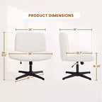 Yaheetech Chaise de bureau pivotante Boucle pour bureau à domicile, Blanche